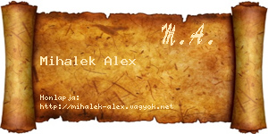 Mihalek Alex névjegykártya