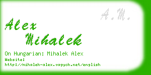 alex mihalek business card